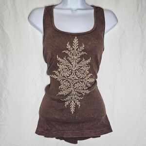 vintage y2k 2000s boho brown whimsigoth tank top